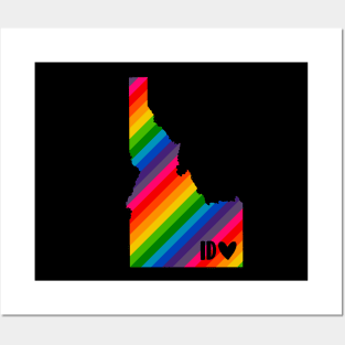 USA States: Idaho (rainbow) Posters and Art